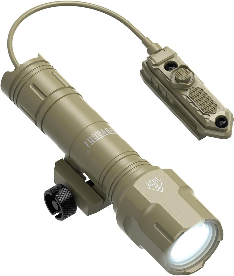 Feyachi مصباح بندقية 1200LM 22500 كانديلا WL25 مصباح تكتيكي LED خارجي مع مفتاح ضغط وتركيب سكة بيكاتيني / ملوك، 3 أوضاع - عالي / منخفض / وامض - Image 1
